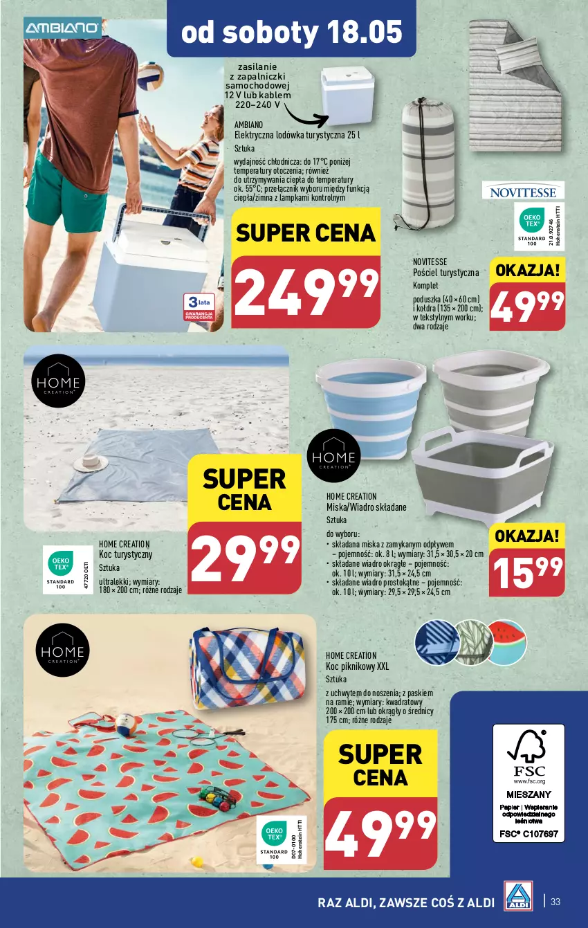 Gazetka promocyjna Aldi - Pełna oferta - ważna 13.05 do 18.05.2024 - strona 33 - produkty: Koc, Kołdra, Lodówka, Miska, Poduszka, Pościel, Silan, Wiadro