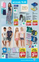 Gazetka promocyjna Aldi - Pełna oferta - Gazetka - ważna od 18.05 do 18.05.2024 - strona 29 - produkty: Top, Karp, T-shirt, Skarpetki, Pasek, Wełna, Clogsy, Dzieci, Spodnie