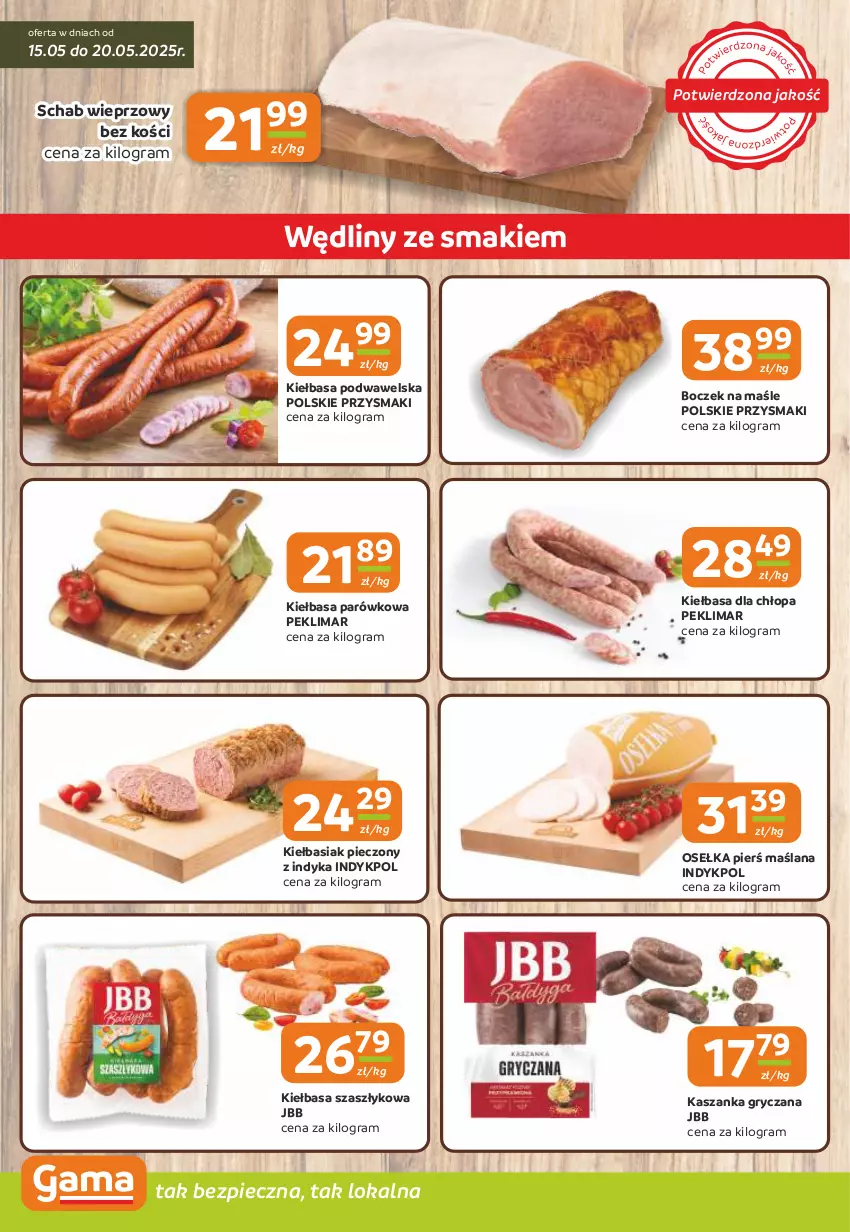 Gazetka promocyjna Gama - Gazetka Gama - ważna 15.05 do 27.05.2025 - strona 2 - produkty: Basia, Boczek, Gra, Gry, Kasza, Kaszanka, Kiełbasa, Kiełbasa podwawelska, LANA, Piec, Przysmaki, Schab wieprzowy, Wawel