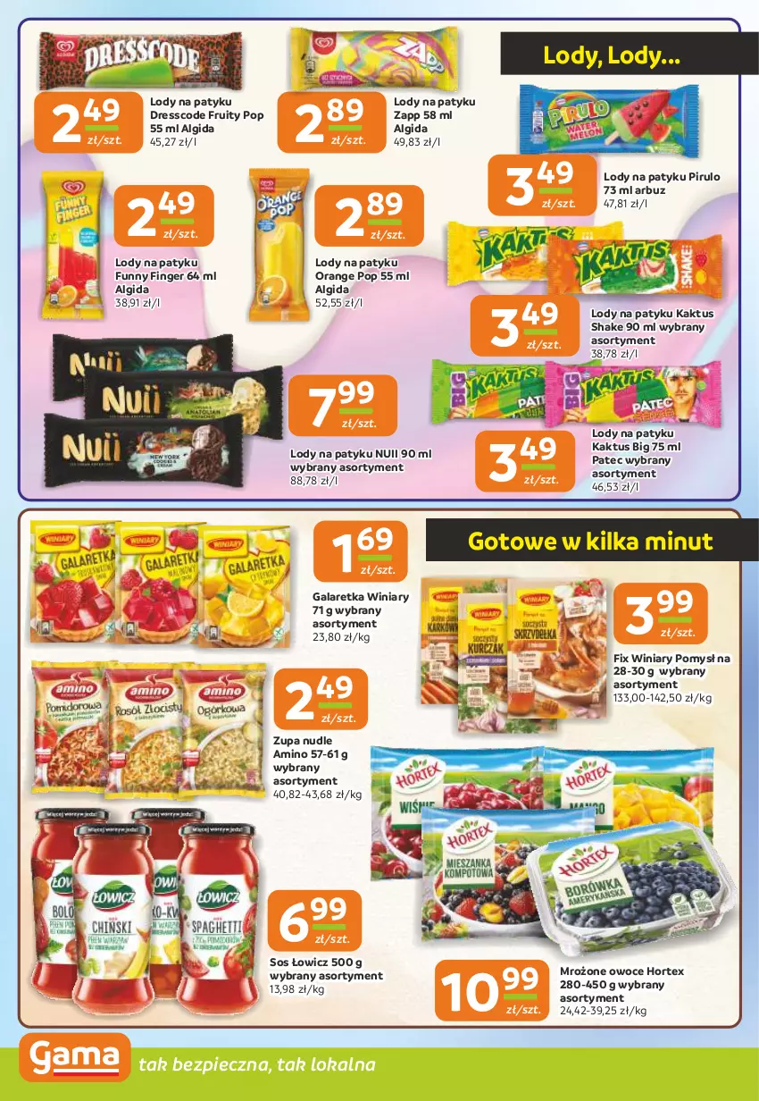 Gazetka promocyjna Gama - Gazetka Gama - ważna 15.05 do 27.05.2025 - strona 6 - produkty: Algida, Arbuz, Dres, Gala, Galaretka, Hortex, Kaktus, LG, Lody, Owoce, Piec, Sos, Winiary, Zupa