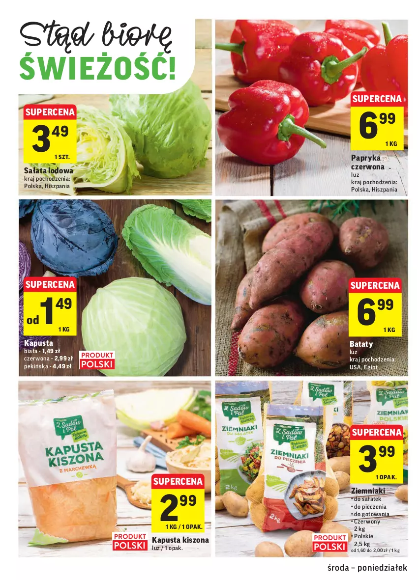 Gazetka promocyjna Intermarche - Gazetka promocyjna - ważna 03.11 do 08.11.2021 - strona 10 - produkty: Papryka, Papryka czerwona, Piec, Sałat, Sałata lodowa, Ziemniaki