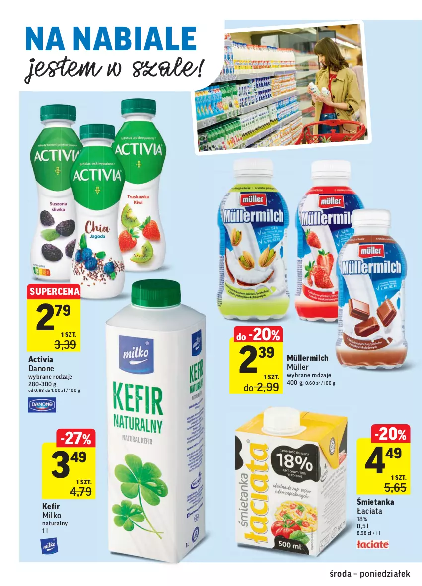 Gazetka promocyjna Intermarche - Gazetka promocyjna - ważna 03.11 do 08.11.2021 - strona 18 - produkty: Activia, Danone, Kefir, Müller, Müllermilch, Szal