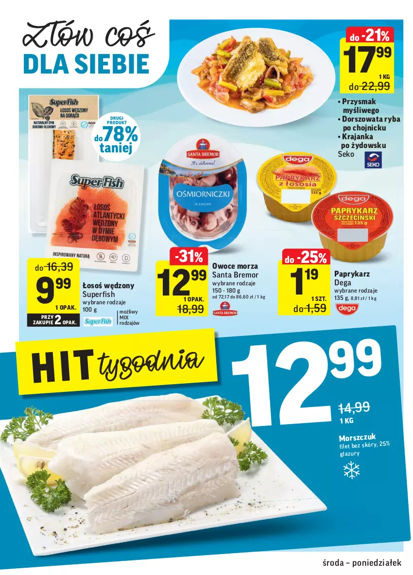 Gazetka promocyjna Intermarche - Gazetka promocyjna - ważna 03.11 do 08.11.2021 - strona 20 - produkty: Dega, Dorsz, Owoce, Owoce morza, Papryka, Paprykarz, Ryba, SEKO