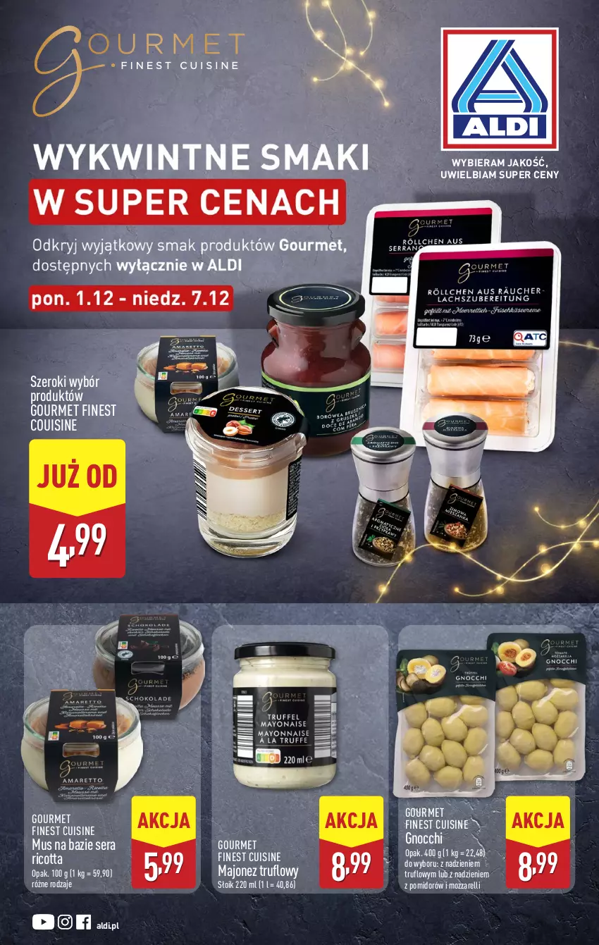 Gazetka promocyjna Aldi - Wykwintne smaki - ważna 01.12 do 07.12.2025 - strona 1 - produkty: Gnocchi, Majonez, Mus, Ricotta, Ser