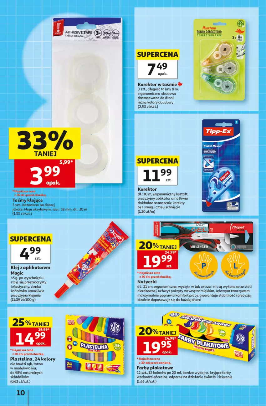 Gazetka promocyjna Auchan - Gazetka 30 Lat Hipermarket Auchan - ważna 03.09 do 09.09.2026 - strona 10 - produkty: Cień, Fa, Klej, Noż, Nożyczki, Plastelina, Por