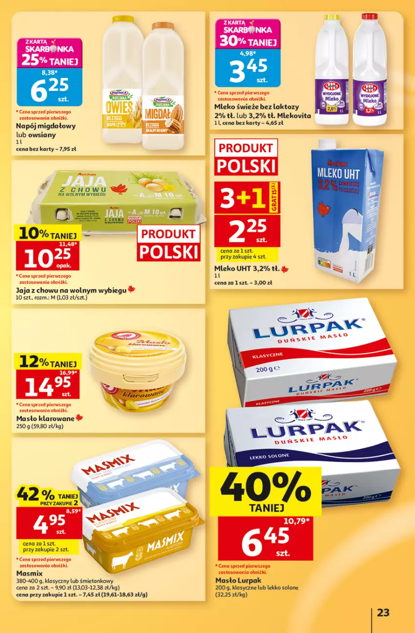 Gazetka promocyjna Auchan - Gazetka 30 Lat Hipermarket Auchan - ważna 03.09 do 09.09.2026 - strona 23 - produkty: Fa, Jaja, Lurpak, Masło, Masło klarowane, Mleko, Mlekovita, Napój