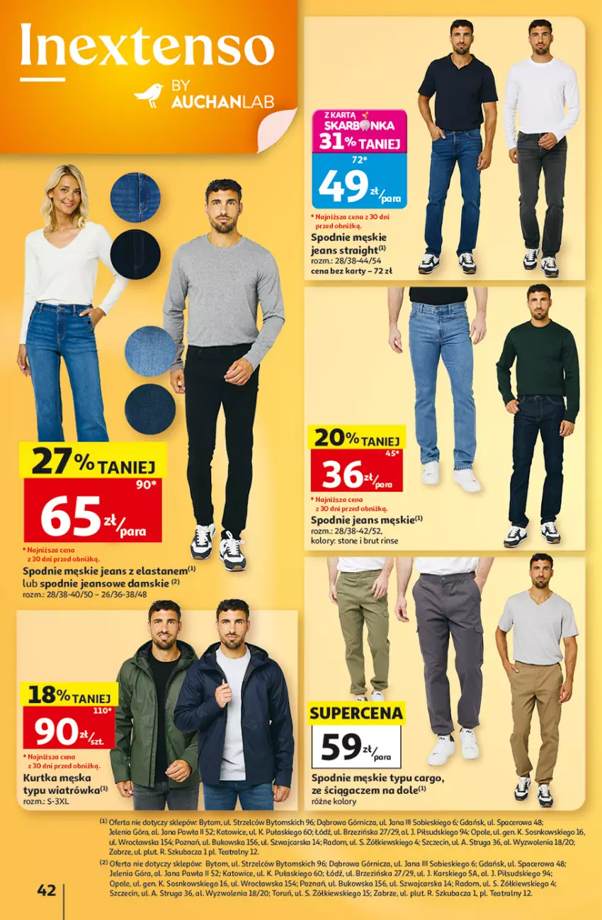 Gazetka promocyjna Auchan - Gazetka 30 Lat Hipermarket Auchan - ważna 03.09 do 09.09.2026 - strona 42 - produkty: Acer, Cars, Kurtka, Sos, Spodnie, Spodnie jeans, Wiatrówka