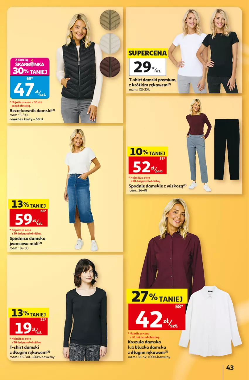 Gazetka promocyjna Auchan - Gazetka 30 Lat Hipermarket Auchan - ważna 03.09 do 09.09.2026 - strona 43 - produkty: Kosz, Koszula, Spódnica, Spodnie, T-shirt