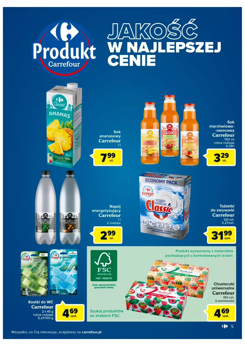 Gazetka promocyjna Carrefour - Gazetka Carrefour - ważna 25.10 do 05.11.2022 - strona 5 - produkty: Ananas, Chusteczki, Napój, Sok