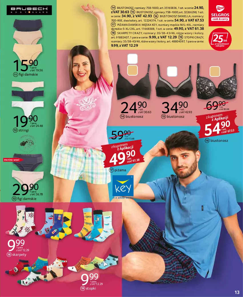 Gazetka promocyjna Selgros - Katalog Tekstylia - ważna 17.03 do 30.03.2022 - strona 13 - produkty: Biustonosz, Figi, Karp, Piżama, Stringi, Top