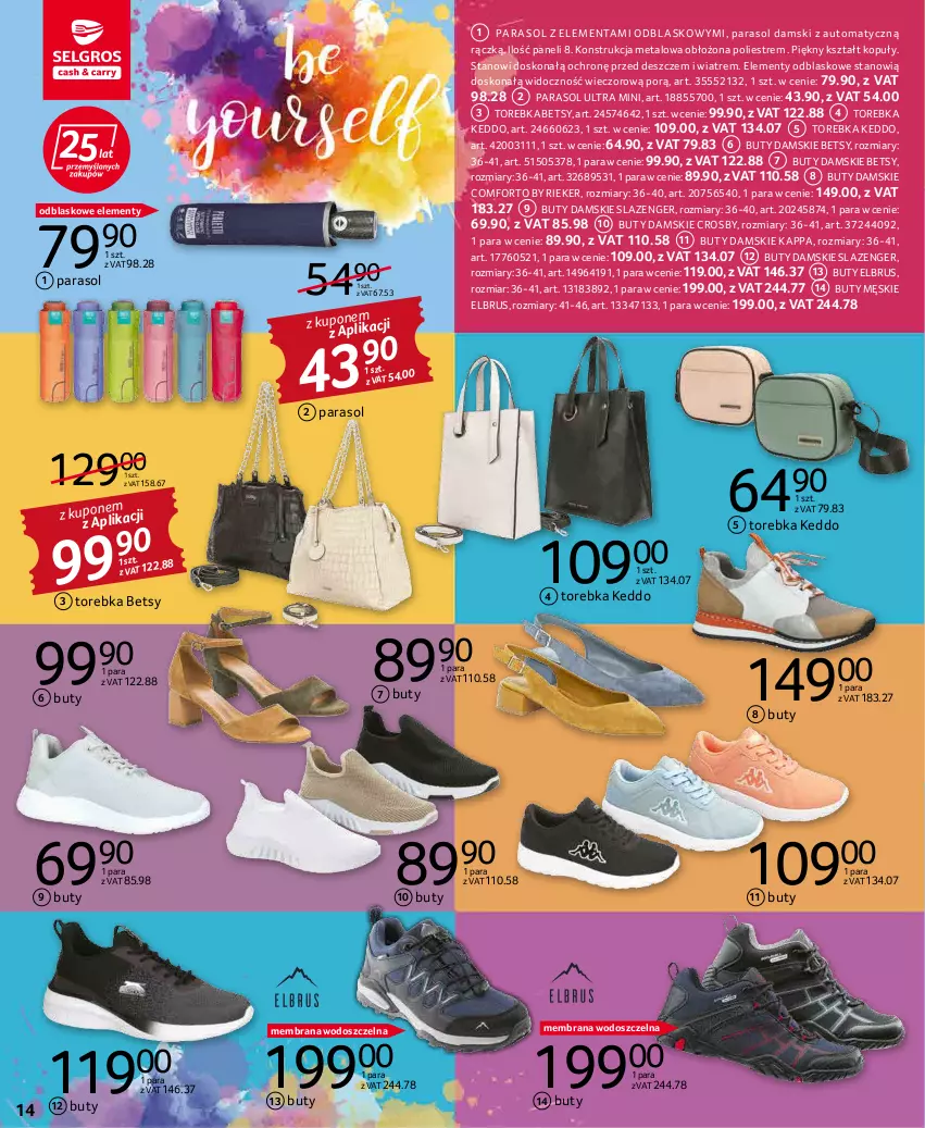 Gazetka promocyjna Selgros - Katalog Tekstylia - ważna 17.03 do 30.03.2022 - strona 14 - produkty: Buty, Parasol, Por, Torebka