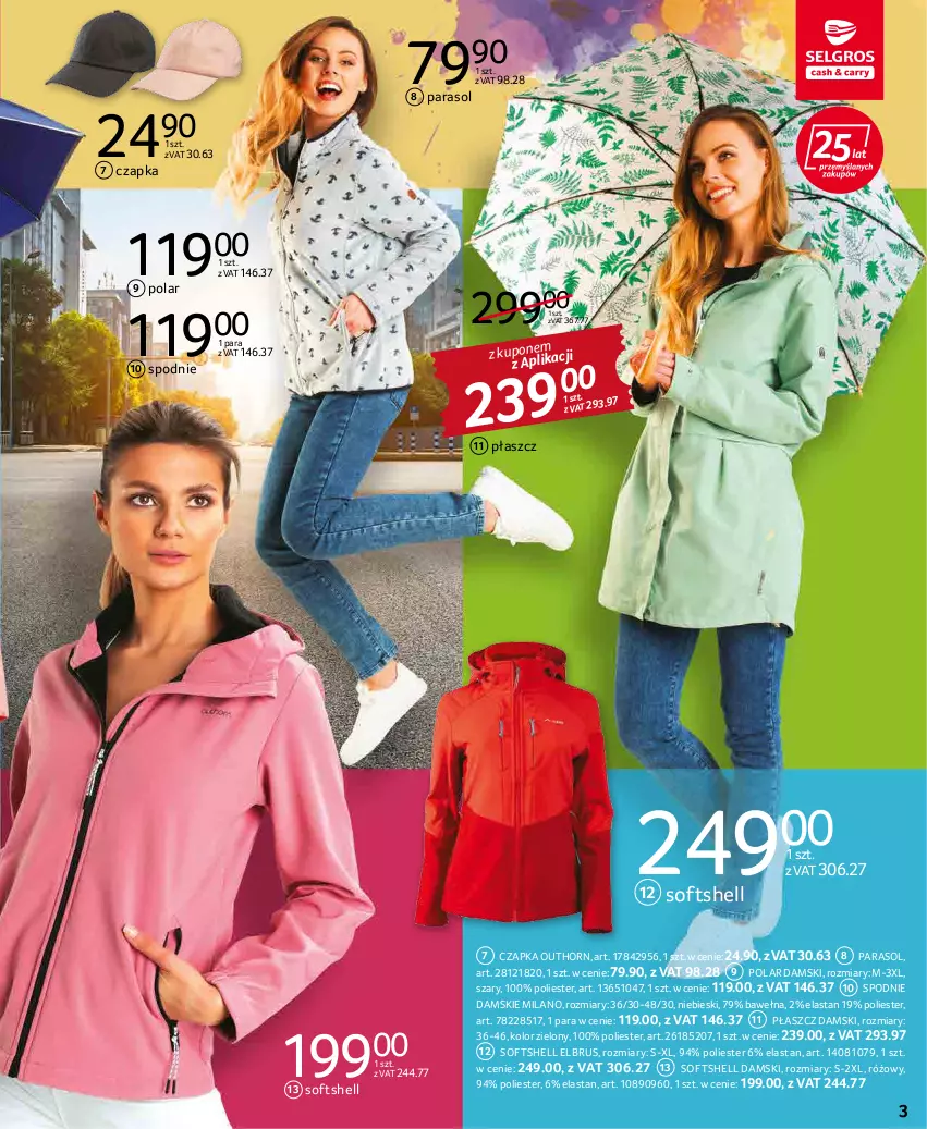 Gazetka promocyjna Selgros - Katalog Tekstylia - ważna 17.03 do 30.03.2022 - strona 3 - produkty: Czapka, Parasol, Płaszcz, Spodnie, Wełna