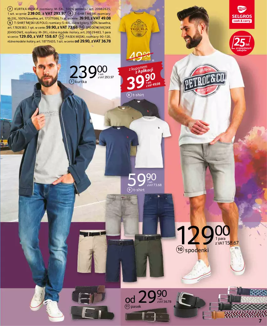 Gazetka promocyjna Selgros - Katalog Tekstylia - ważna 17.03 do 30.03.2022 - strona 7 - produkty: Kurtka, Pasek, Pasek męski, T-shirt, Wełna