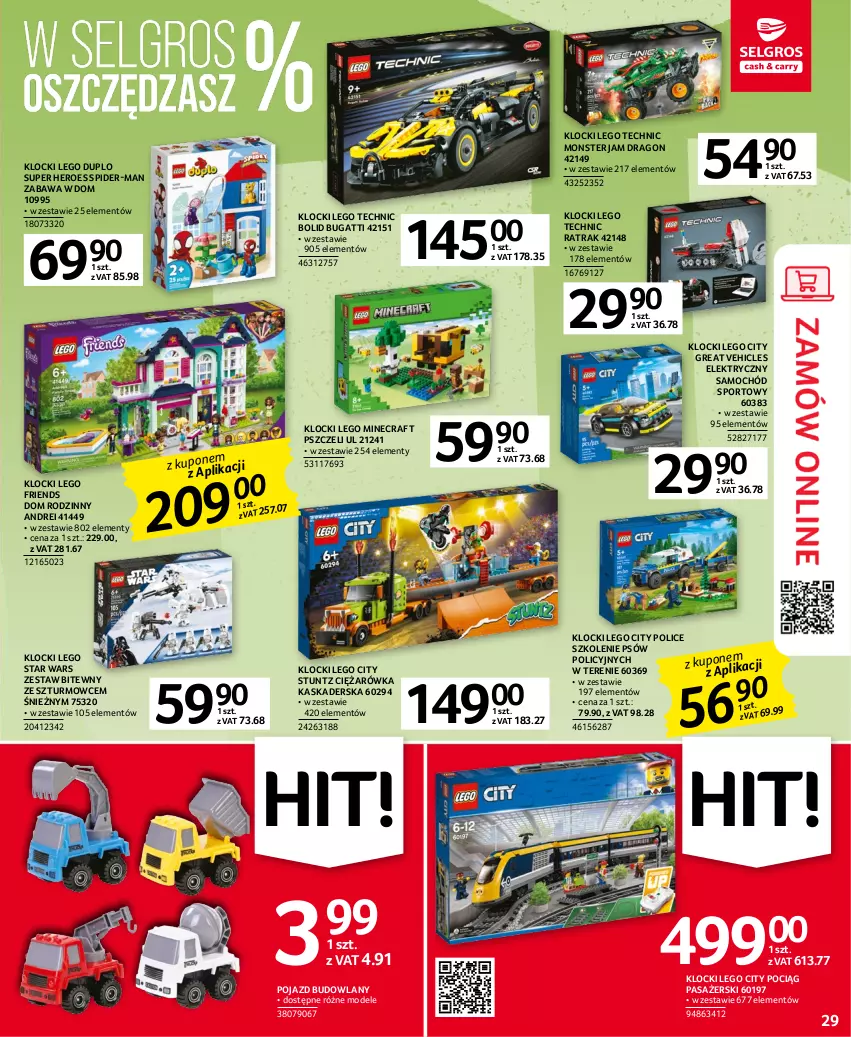 Gazetka promocyjna Selgros - Oferta przemysłowa - ważna 16.03 do 29.03.2023 - strona 29 - produkty: Kask, Klocki, LEGO, LEGO City, LEGO Duplo, LEGO Friends, LEGO Minecraft, LEGO Star Wars, LEGO Technic, Minecraft, Pociąg, Pociąg pasażerski, Pojazd, Por, Samochód, Sport, Star Wars