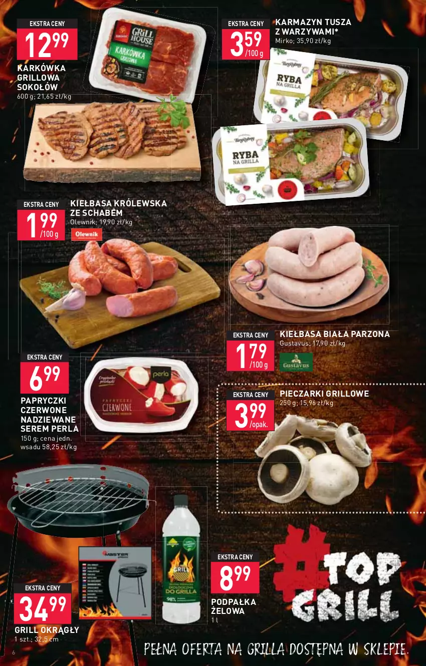 Gazetka promocyjna Stokrotka - Supermarket - ważna 18.08 do 24.08.2022 - strona 6 - produkty: Grill, Karmazyn tusza, Kiełbasa, Kiełbasa biała, Olewnik, Piec, Ser, Sok, Sokołów, Tusz, Warzywa