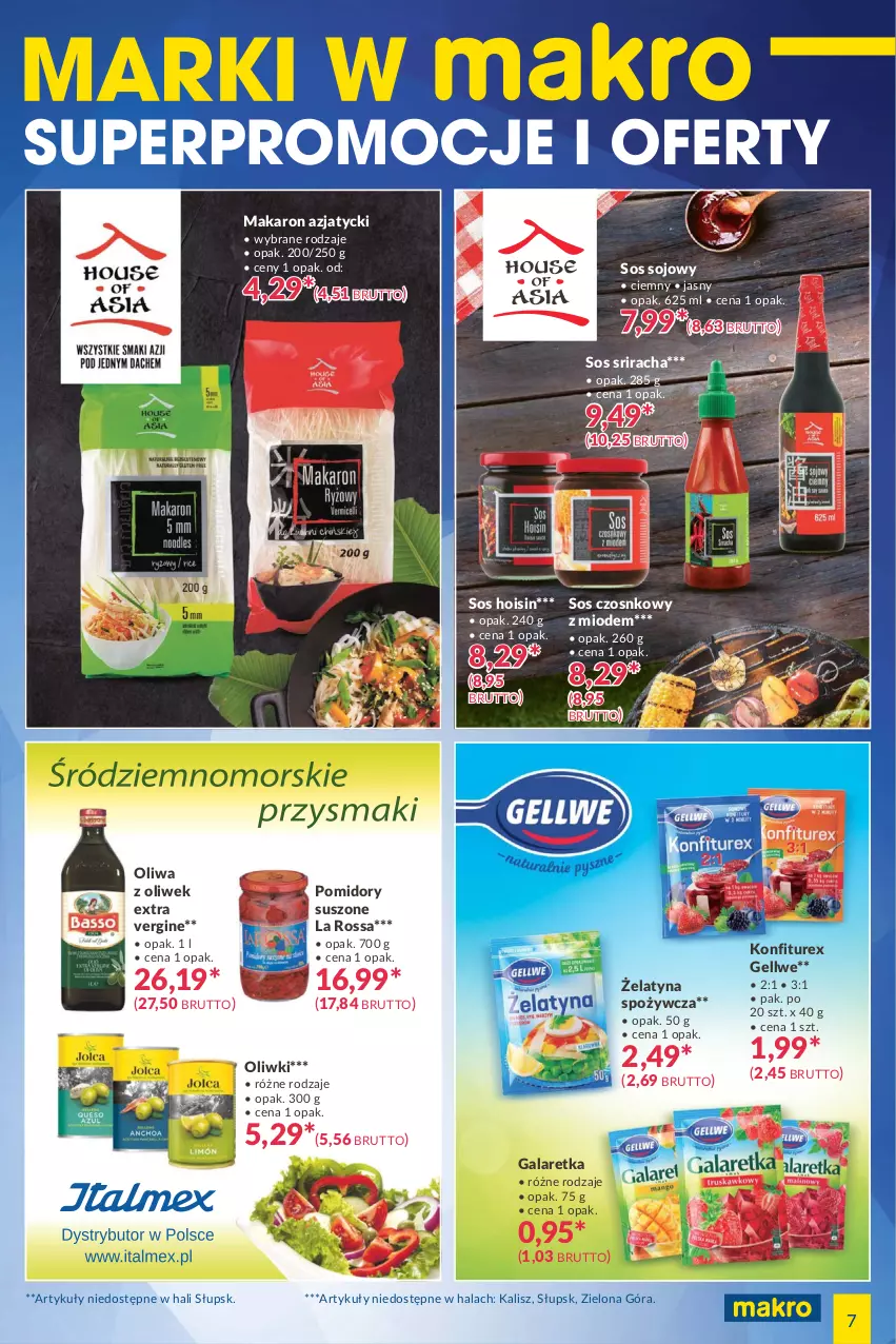 Gazetka promocyjna Makro - [Oferta specjalna] Marki w MAKRO - ważna 18.05 do 31.05.2021 - strona 7 - produkty: Gala, Galaretka, Gin, Makaron, Oliwa z oliwek, Oliwki, Pomidory, Sos, Sos czosnkowy, Sos sojowy