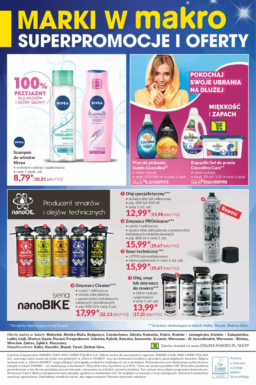 Gazetka promocyjna Makro - [Oferta specjalna] Marki w MAKRO - ważna 18.05 do 31.05.2021 - strona 8 - produkty: Coccolino, Gra, Kosz, Lakier, Nivea, Olej, Papier, Piec, Płyn do płukania, Rower, Rum, Sos, Szal, Szampon