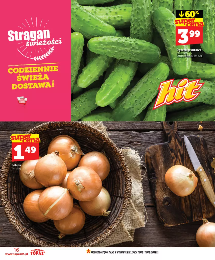 Gazetka promocyjna Topaz - Gazetka - ważna 01.07 do 16.07.2026 - strona 16 - produkty: Cebula, Top