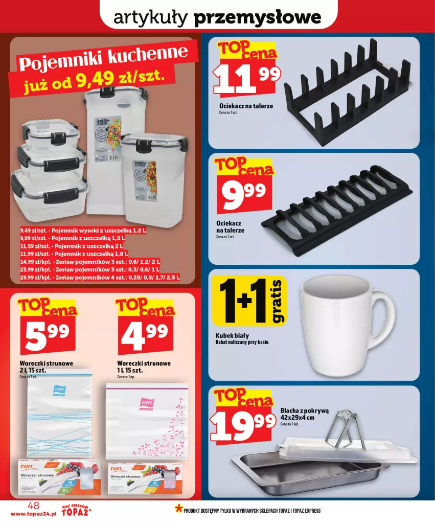 Gazetka promocyjna Topaz - Gazetka - ważna 01.07 do 16.07.2026 - strona 48 - produkty: Kubek, Ociekacz, Talerz, Top