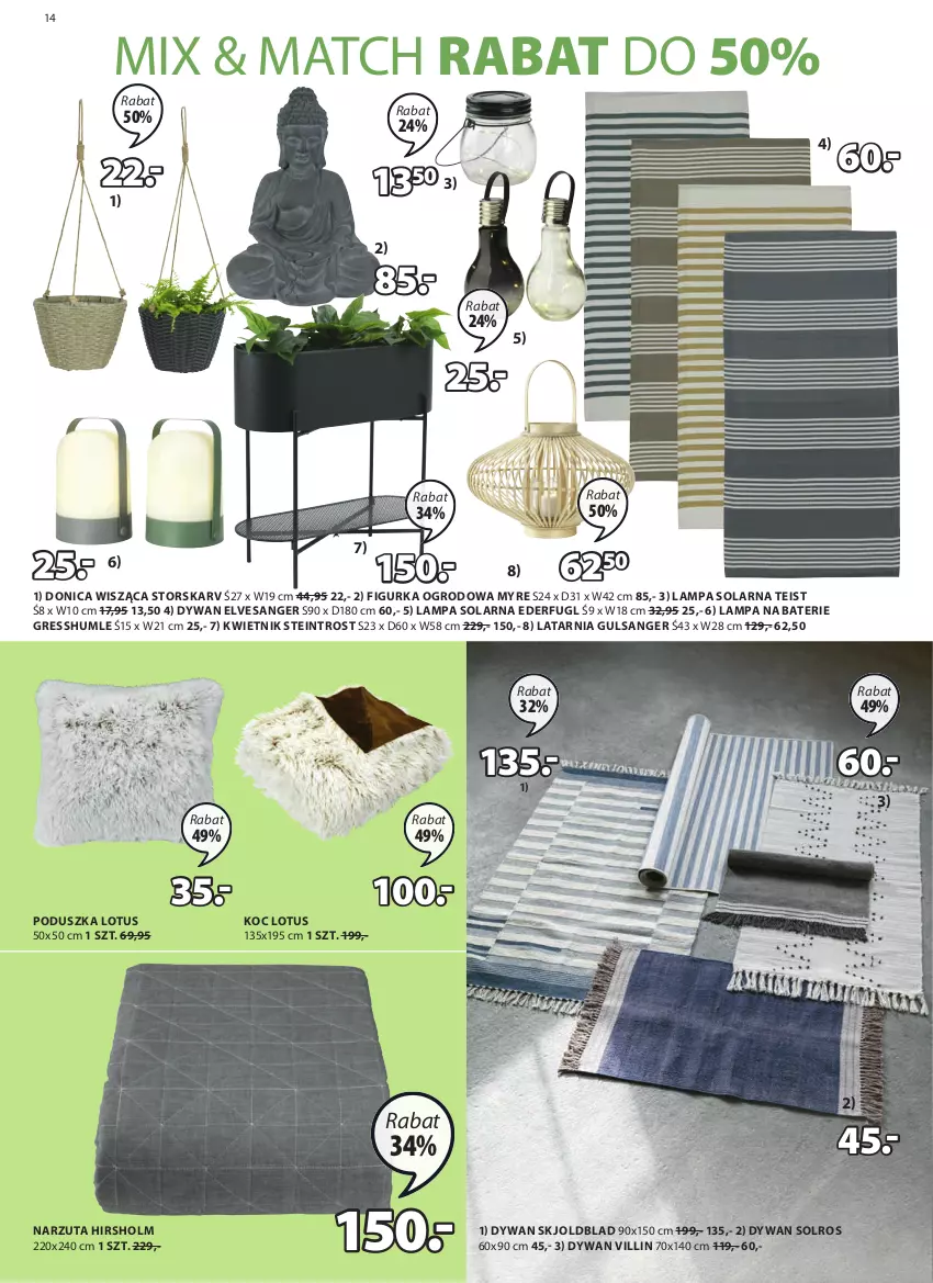 Gazetka promocyjna Jysk - Oferta tygodnia - ważna 02.06 do 15.06.2021 - strona 15 - produkty: Dywan, Gres, Koc, Kwietnik, Lampa, Latarnia, Narzuta, Poduszka