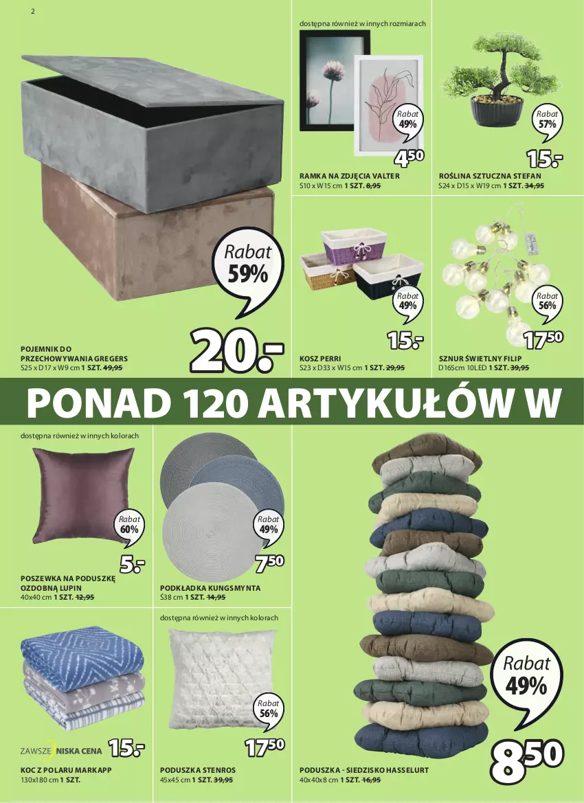 Gazetka promocyjna Jysk - Oferta tygodnia - ważna 02.06 do 15.06.2021 - strona 3 - produkty: Fa, Koc, Kosz, Podkład, Podkładka, Poduszka, Pojemnik, Pojemnik do przechowywania, Poszewka, Ramka, Roślina sztuczna, Siedzisko