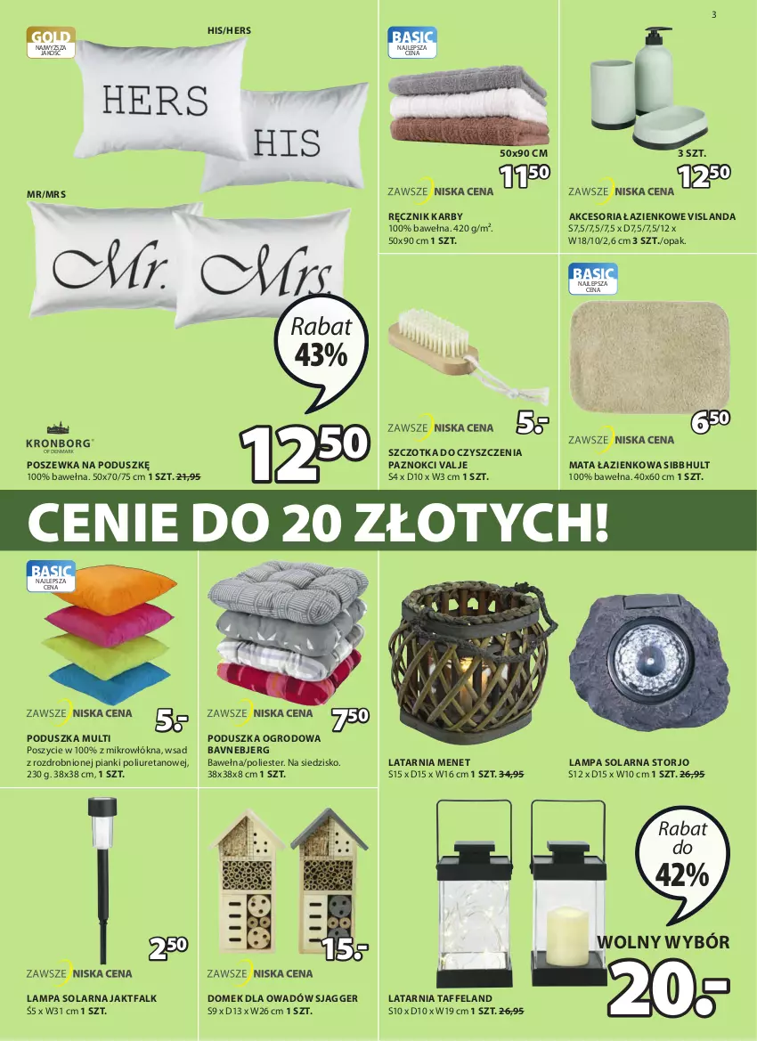 Gazetka promocyjna Jysk - Oferta tygodnia - ważna 02.06 do 15.06.2021 - strona 4 - produkty: Fa, Isla, Lampa, Latarnia, Mata łazienkowa, Poduszka, Poszewka, Ręcznik, Siedzisko, Szczotka, Wełna