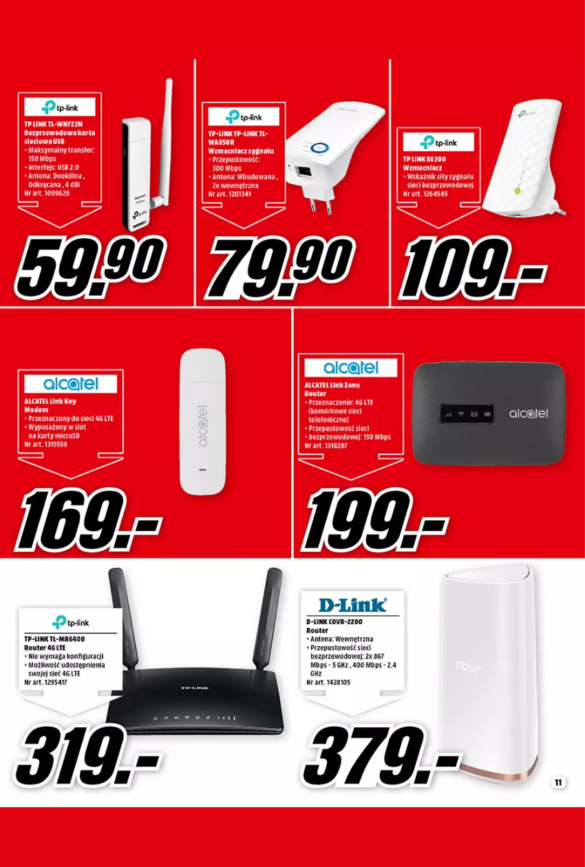 Gazetka promocyjna Media Markt - Gazetka Media Markt - ważna 01.05 do 31.05.2021 - strona 11 - produkty: D-Link, Router, TP-Link