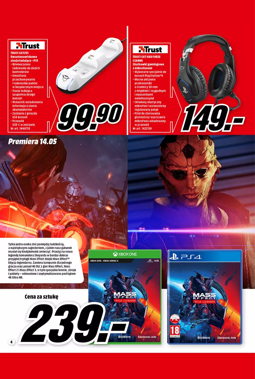 Gazetka promocyjna Media Markt - Gazetka Media Markt - ważna 01.05 do 31.05.2021 - strona 4 - produkty: Akumulator, Fa, Gra, Mass Effect, Mikrofon, Mus, Piec, PlayStation, Przewód, Rust, Silan, Słuchawki, Słuchawki gamingowe