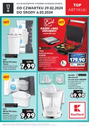 Gazetka promocyjna Kaufland - Zapowiedź oferty - Gazetka - ważna od 28.02 do 28.02.2024 - strona 1 - produkty: Top, Sok, Gra, Grill kontaktowy, Pojemnik, Taca, Tefal, Wyciskarka, Wkład filtrujący, Zelmer, Grill, Fa