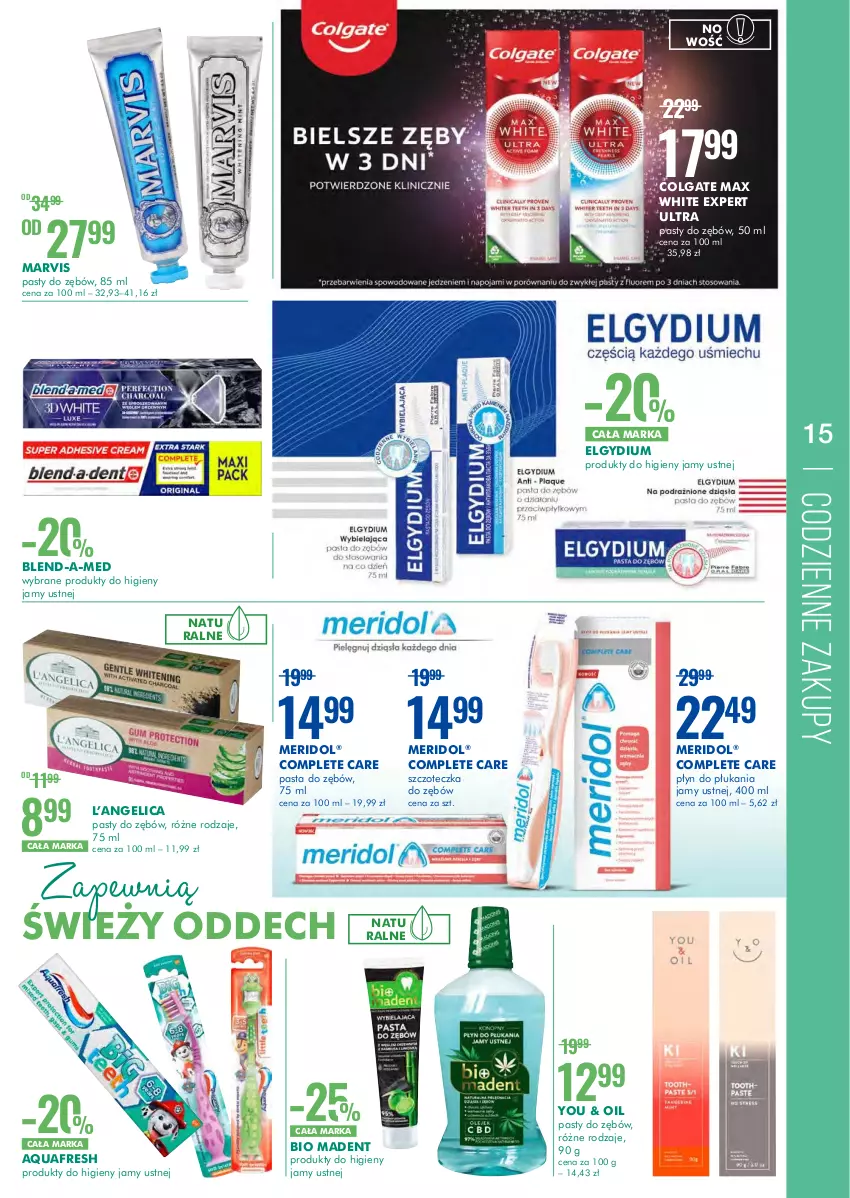 Gazetka promocyjna Super Pharm - Gazetka - ważna 15.09 do 22.09.2022 - strona 15 - produkty: Aquafresh, Blend-a-Med, Colgate, Elgydium, LG, Płyn do płukania, Płyn do płukania jamy ustnej, Szczoteczka