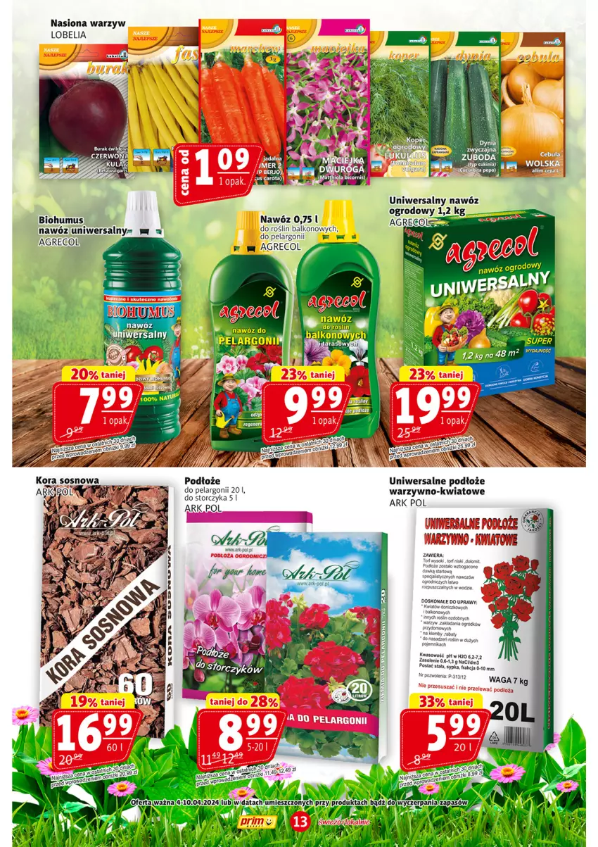 Gazetka promocyjna Prim Market - ważna 04.04 do 10.04.2024 - strona 13 - produkty: Biohumus, Mus, Nawóz, Sos, Storczyk, Waga