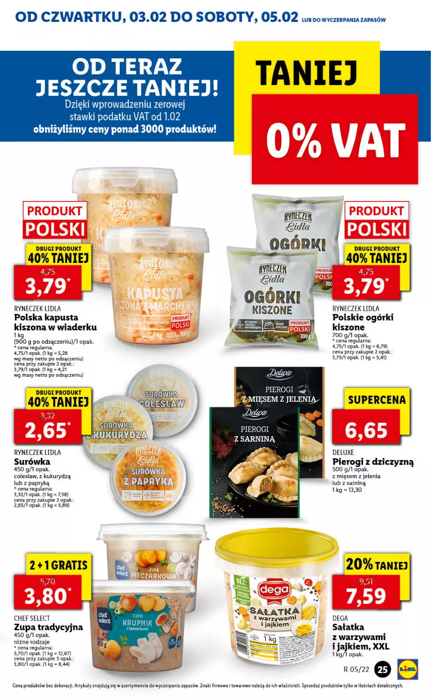 Gazetka promocyjna Lidl - GAZETKA - ważna 03.02 do 05.02.2022 - strona 25 - produkty: Dega, Gra, Piec, Pierogi, Sałat, Sałatka, Saska, Surówka, Tera, Warzywa, Zupa