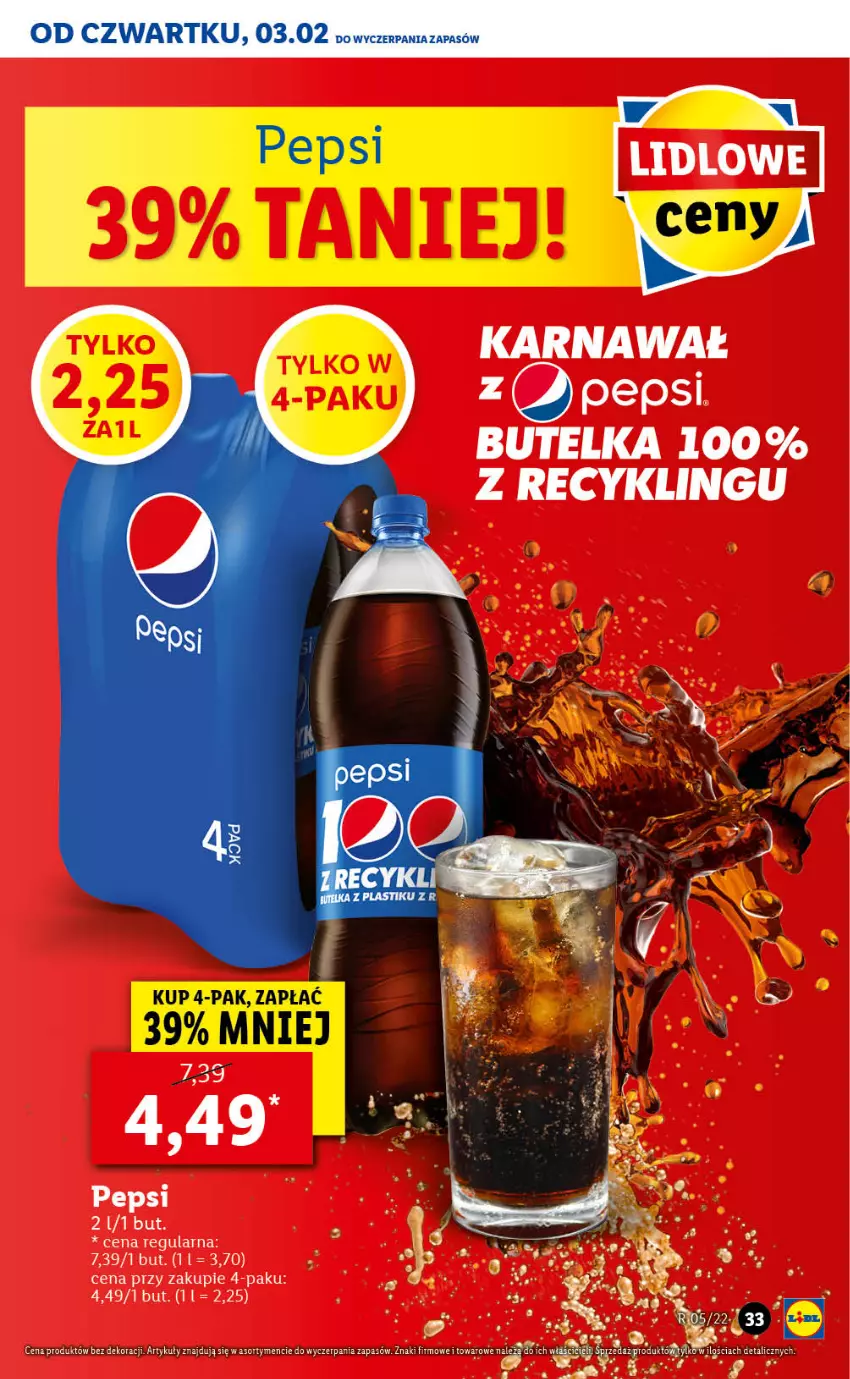 Gazetka promocyjna Lidl - GAZETKA - ważna 03.02 do 05.02.2022 - strona 33 - produkty: Pepsi