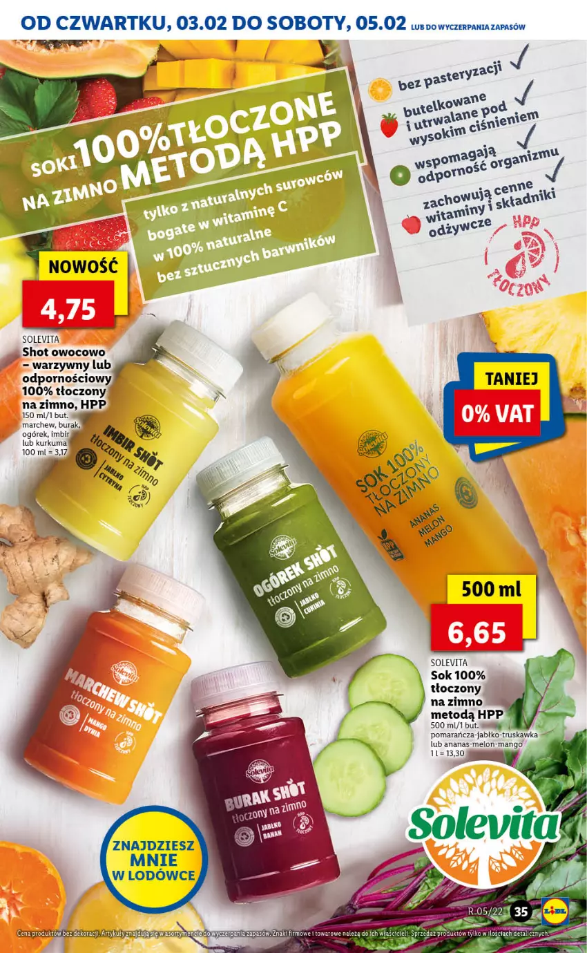 Gazetka promocyjna Lidl - GAZETKA - ważna 03.02 do 05.02.2022 - strona 35 - produkty: Ananas, HP, Kurkuma, Mango, Melon, Sok, Truskawki