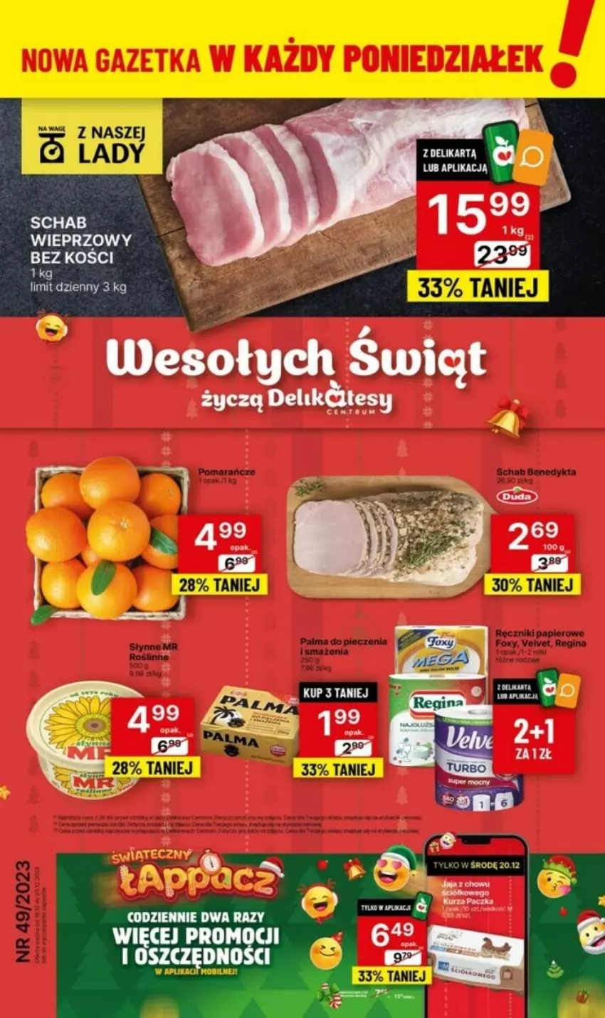 Gazetka promocyjna Delikatesy Centrum - ważna 18.12 do 20.12.2023 - strona 1 - produkty: Foxy, Gin, Papier, Ręcznik, Ręczniki papierowe, Velvet