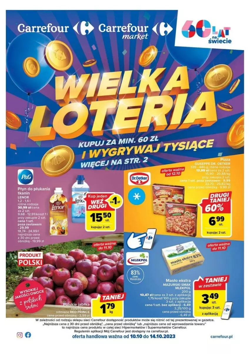 Gazetka promocyjna Carrefour - ważna 10.10 do 14.10.2023 - strona 1 - produkty: Fa, Masło