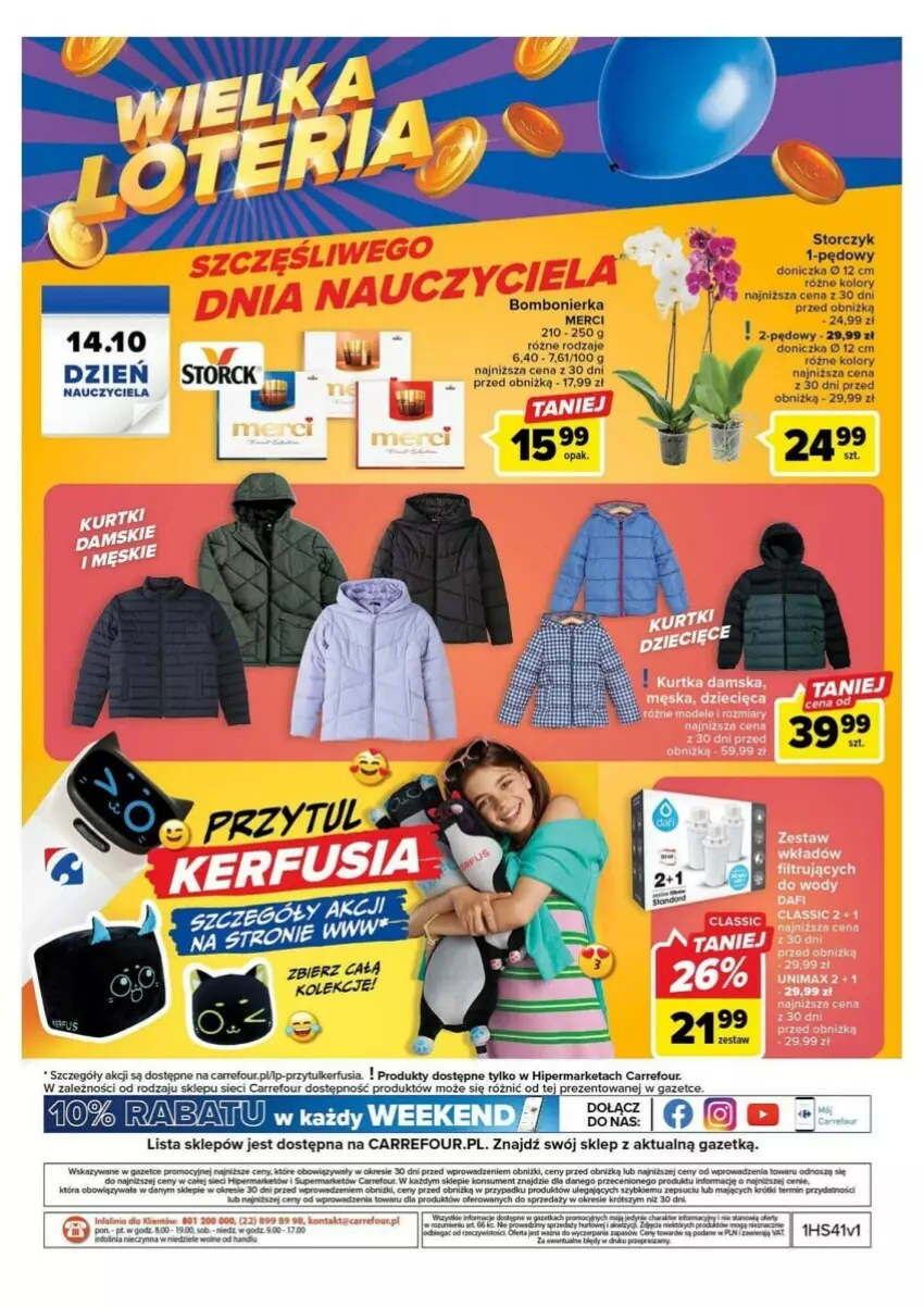 Gazetka promocyjna Carrefour - ważna 10.10 do 14.10.2023 - strona 43 - produkty: Fa, Kask, Merci, O nas, Róża, Storczyk