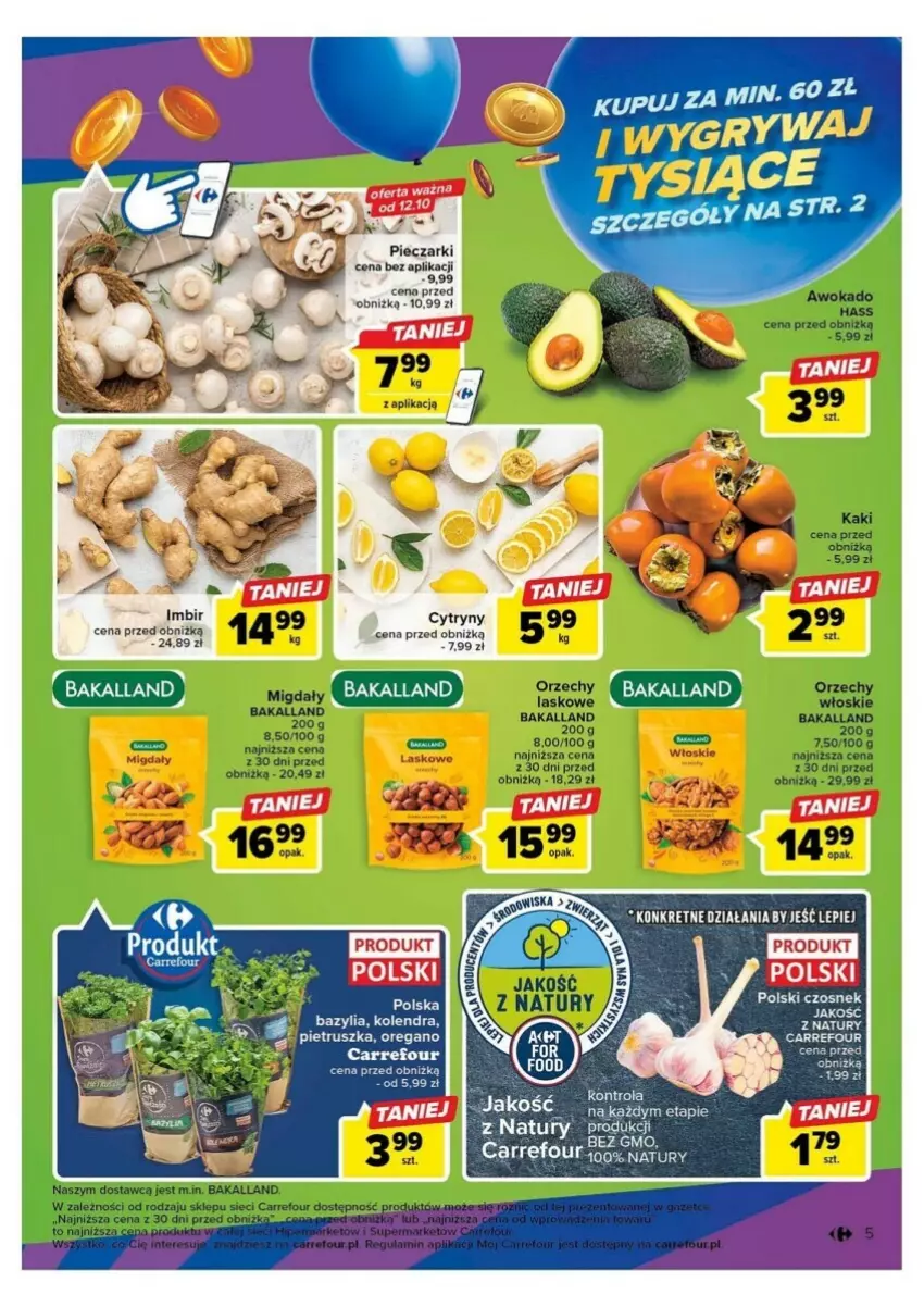 Gazetka promocyjna Carrefour - ważna 10.10 do 14.10.2023 - strona 45 - produkty: Bakalland, Bazyl, Bazylia, Czosnek, Kaki, Kolendra, LG