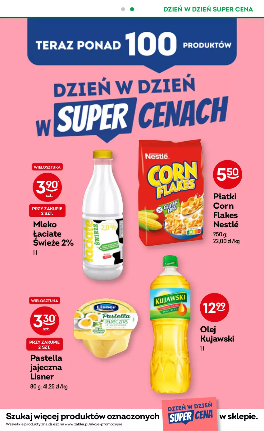 Gazetka promocyjna Żabka - ważna 08.03 do 14.03.2023 - strona 13 - produkty: Corn flakes, Kujawski, Lisner, Mleko, Nestlé, Olej, Pastella, Pastella jajeczna