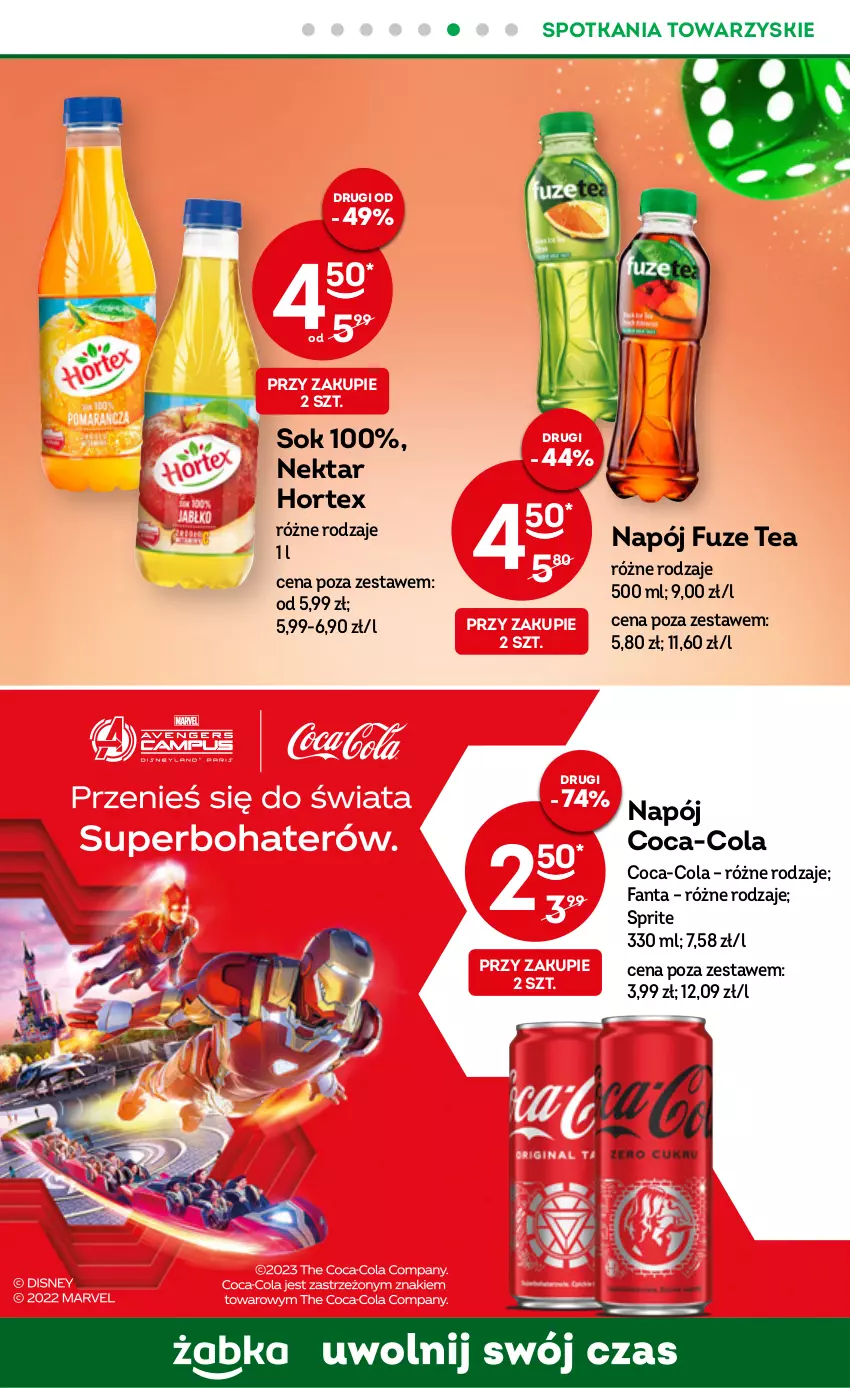 Gazetka promocyjna Żabka - ważna 08.03 do 14.03.2023 - strona 23 - produkty: Coca-Cola, Fa, Fanta, Hortex, Napój, Nektar, Sok, Sprite