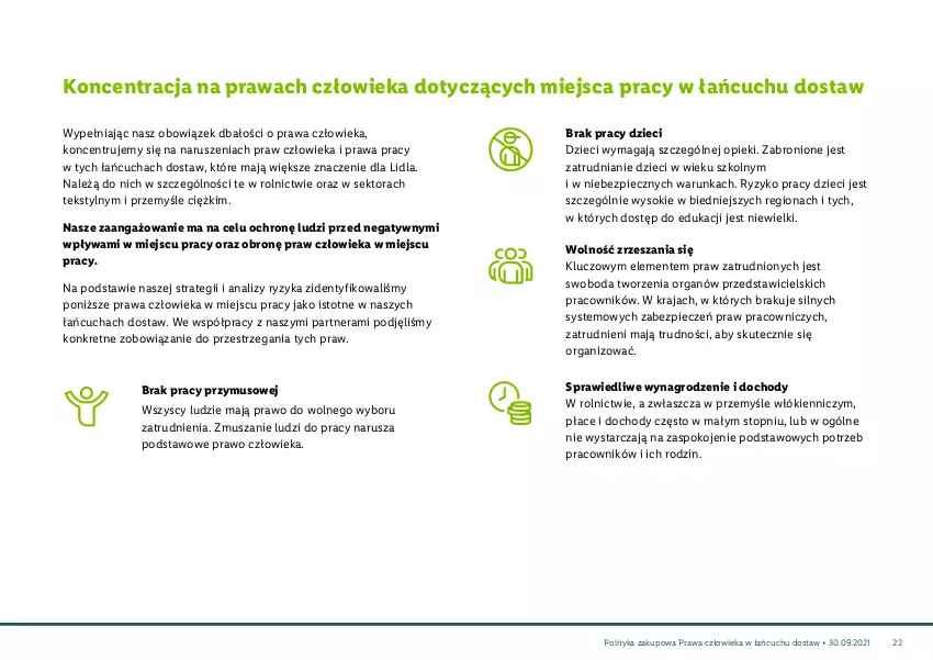 Gazetka promocyjna Lidl - Polityka zakupowa praw człowieka - ważna 27.09.2021 do 29.09.2030 - strona 23 - produkty: Dzieci, Kret, Mus, Piec, Sok, Top