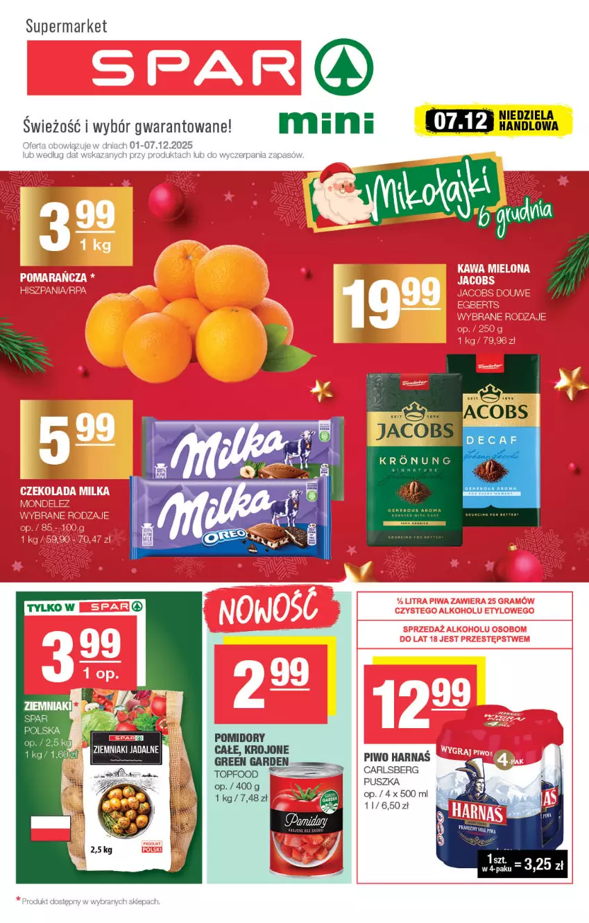 Gazetka promocyjna Spar - Spar-Mini - ważna 01.12 do 11.12.2025 - strona 1 - produkty: Carlsberg, Harnaś, Piwo, Top