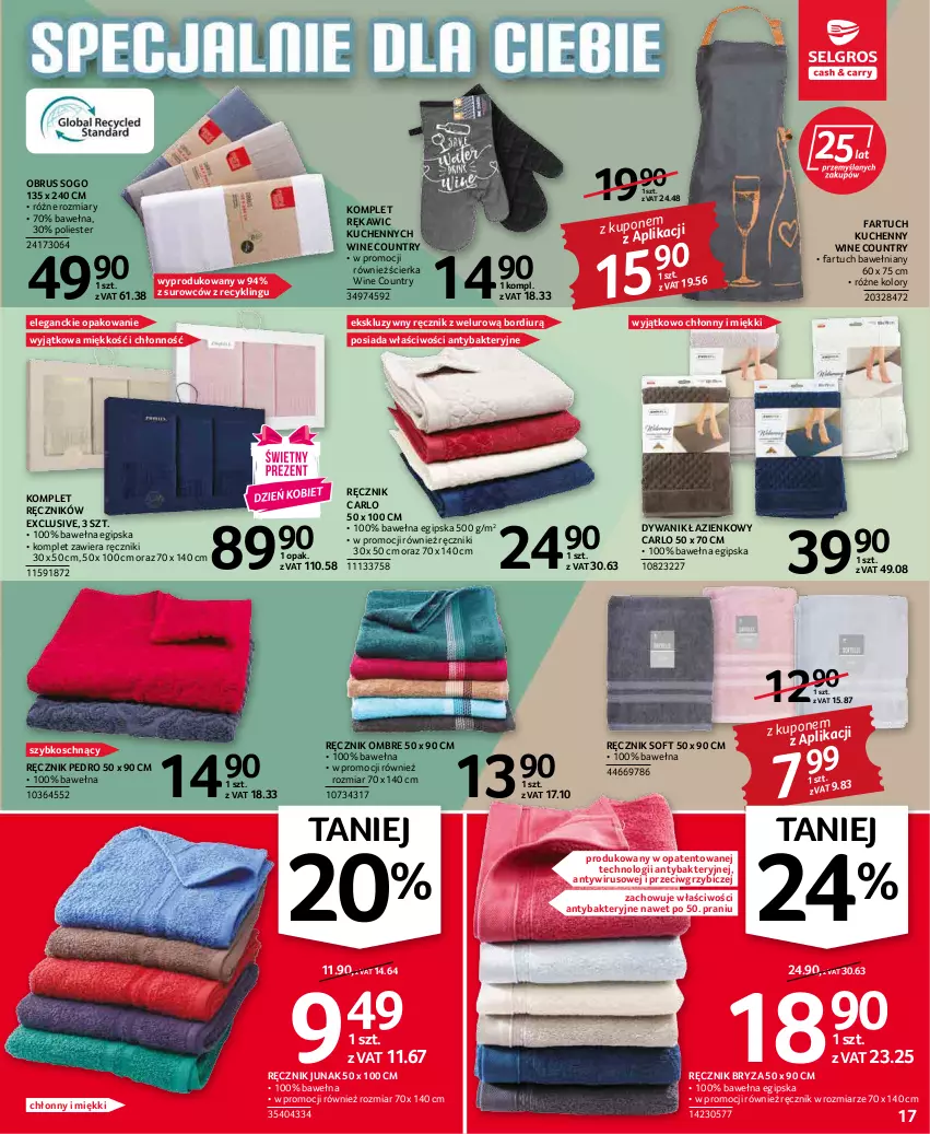 Gazetka promocyjna Selgros - Oferta przemysłowa - ważna 03.03 do 16.03.2022 - strona 17 - produkty: BIC, Bryza, Dywan, Dywanik, Dywanik łazienkowy, Fa, Fartuch kuchenny, Obrus, Ręcznik, Wełna