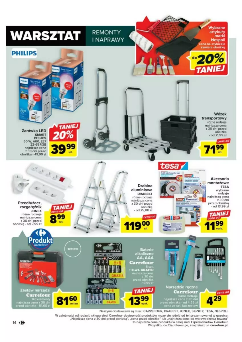 Gazetka promocyjna Carrefour - ważna 19.09 do 30.09.2023 - strona 6 - produkty: Drabina, Philips, Por, Rozgałęźnik, Sport, Tran, Wózek, Wózek transportowy