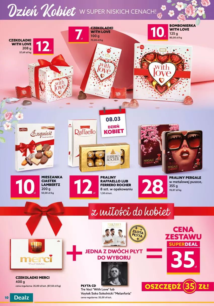 Gazetka promocyjna Dealz - Dzień Kobiet w Dealz! - ważna 01.03 do 08.03.2023 - strona 2 - produkty: Fa, Ferrero, Ferrero Rocher, Merci, Płyta, Praliny, Raffaello, Sok, Stek