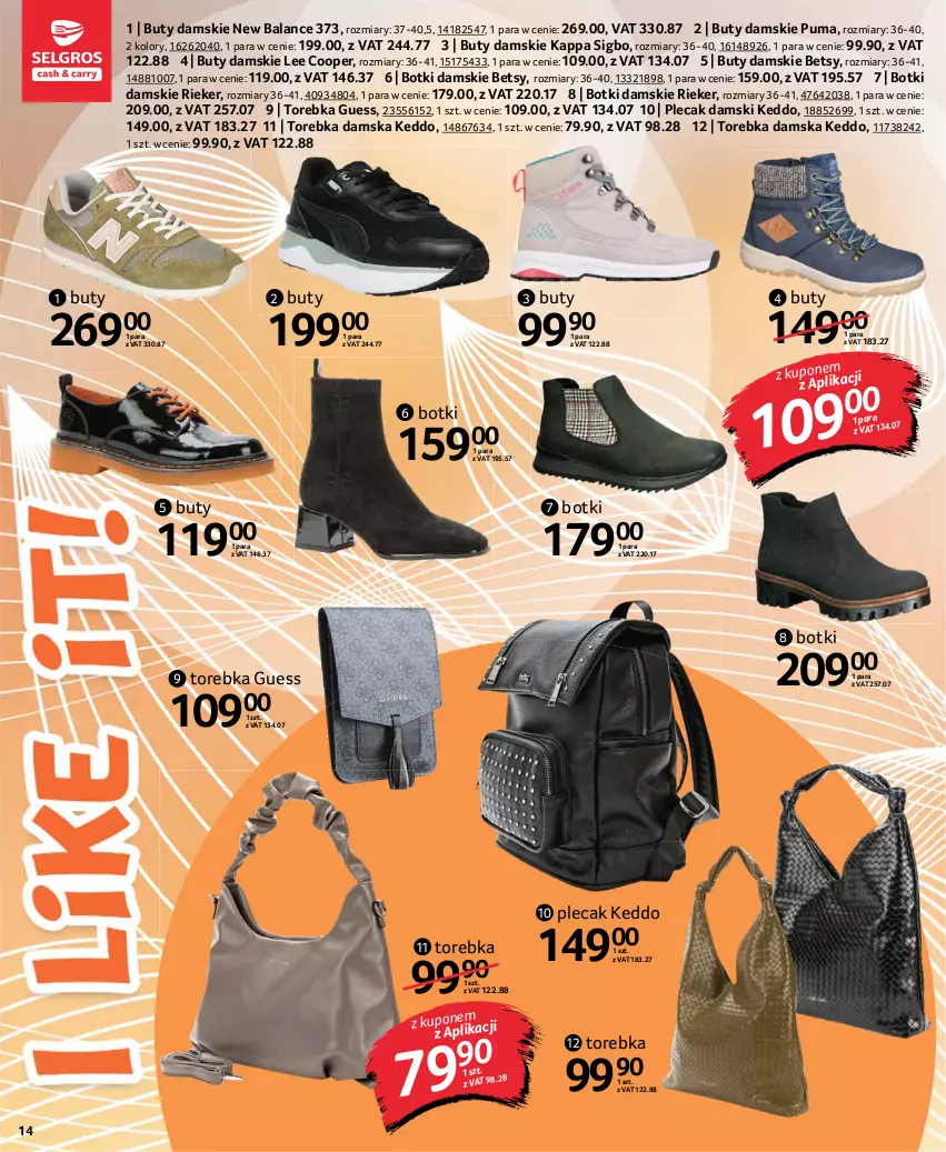 Gazetka promocyjna Selgros - Katalog Tekstylia - ważna 30.09 do 13.10.2021 - strona 14 - produkty: Botki, Buty, Plecak, Puma, Torebka