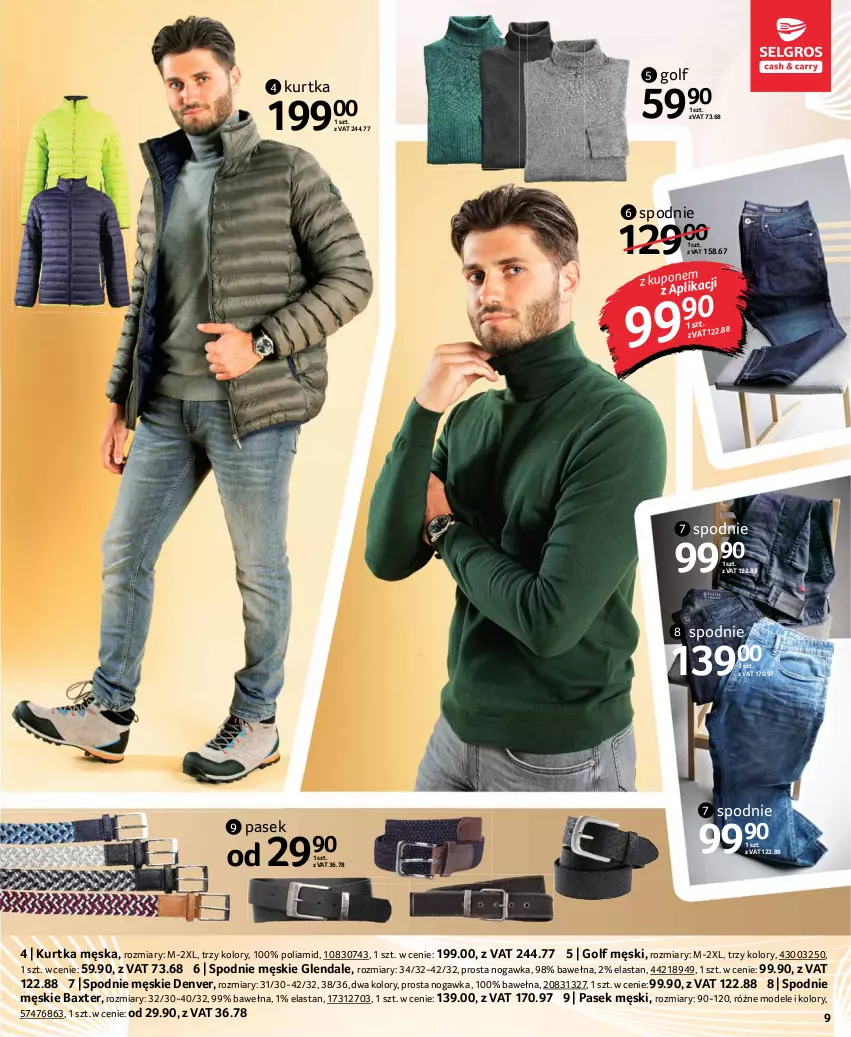 Gazetka promocyjna Selgros - Katalog Tekstylia - ważna 30.09 do 13.10.2021 - strona 9 - produkty: Kurtka, Pasek, Pasek męski, Spodnie, Wełna