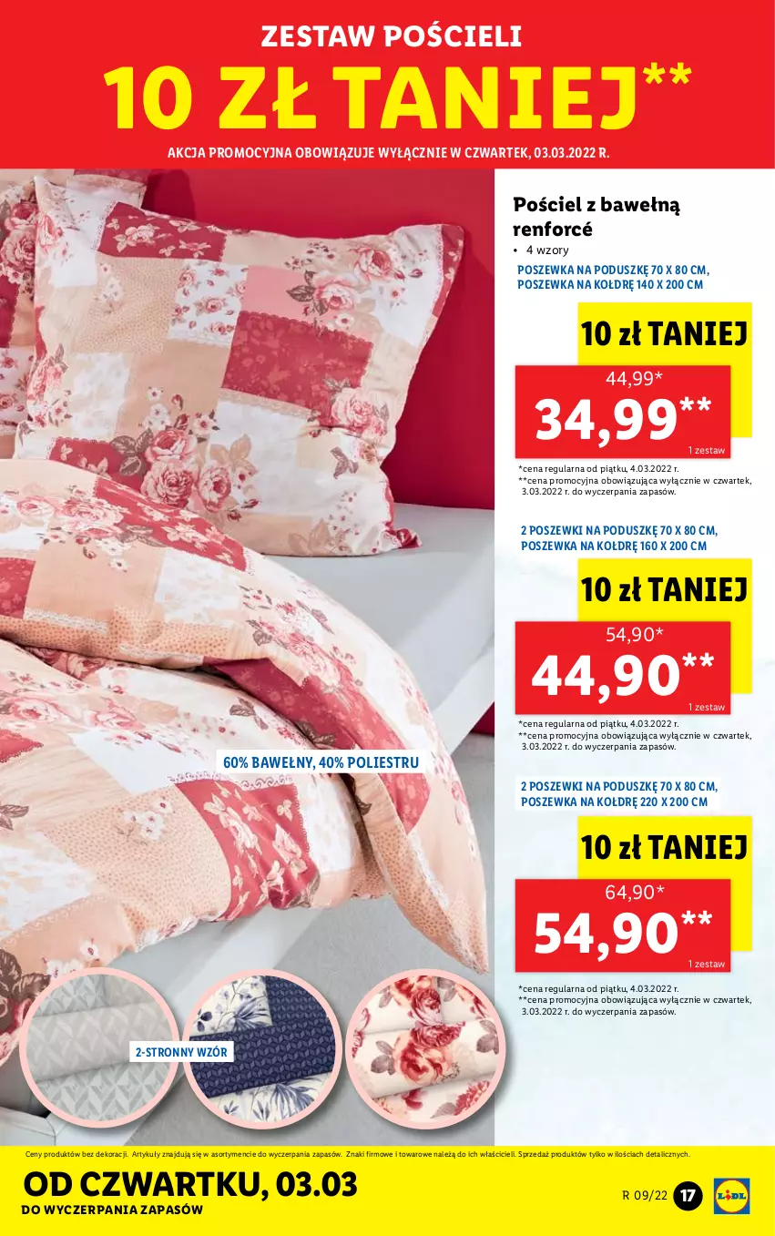 Gazetka promocyjna Lidl - GAZETKA - ważna 28.02 do 05.03.2022 - strona 17 - produkty: Pościel, Poszewka