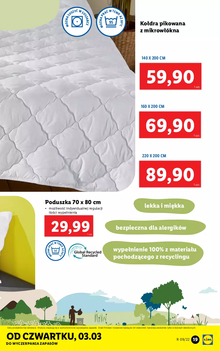 Gazetka promocyjna Lidl - GAZETKA - ważna 28.02 do 05.03.2022 - strona 19 - produkty: Clin, Kołdra, Piec, Poduszka