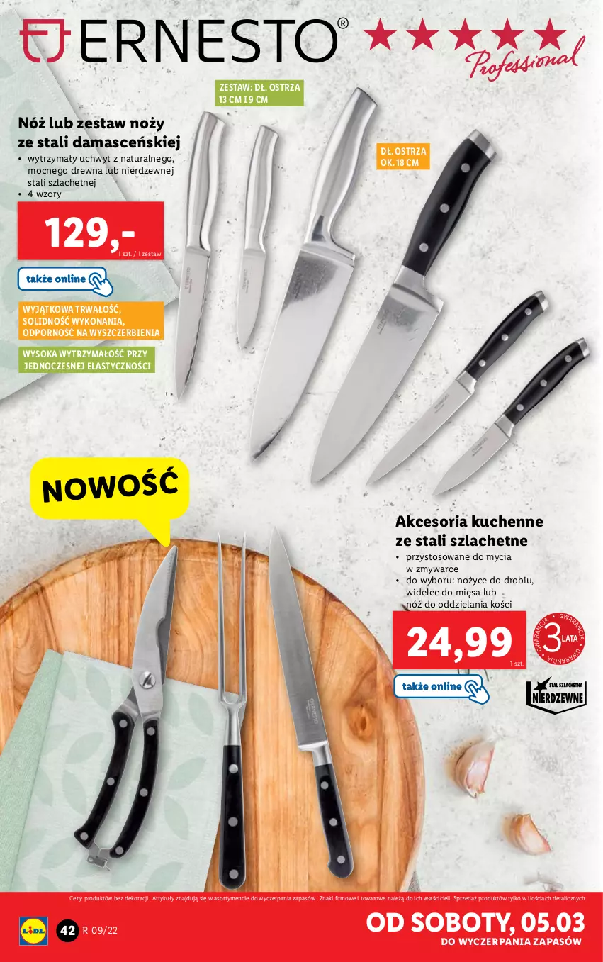 Gazetka promocyjna Lidl - GAZETKA - ważna 28.02 do 05.03.2022 - strona 42 - produkty: Noż, Nożyce, Por, Sok, Widelec